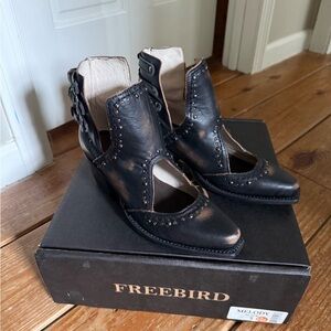 Freebird Distressed Black Ankle Boots NWT Box included